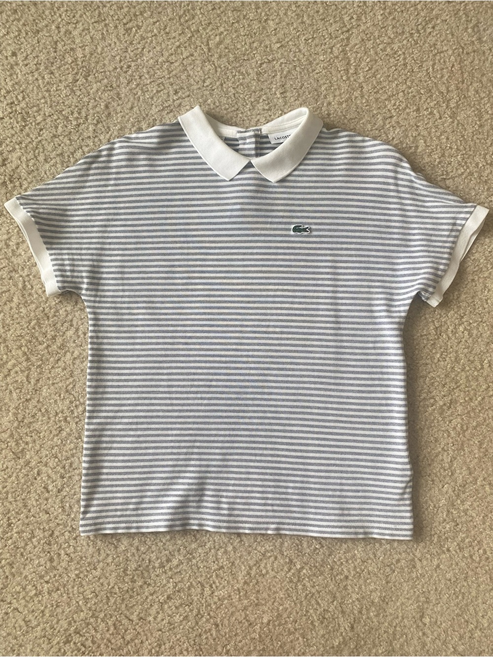 Rare Lacoste women’s button-back striped polo